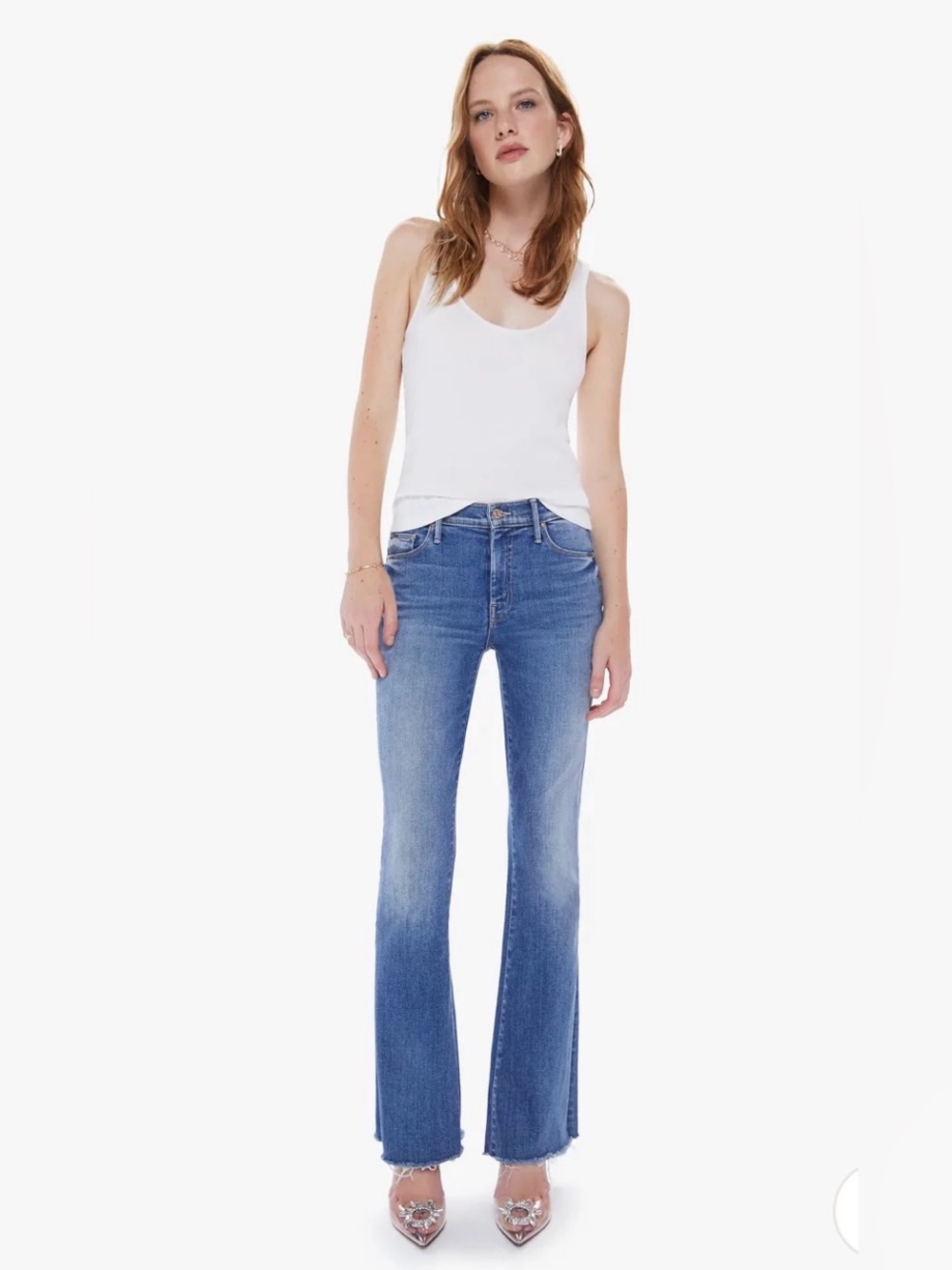 Mother The Weekender Fray Groovy Kind of Love Flare Wide Leg Jeans Women's US 28